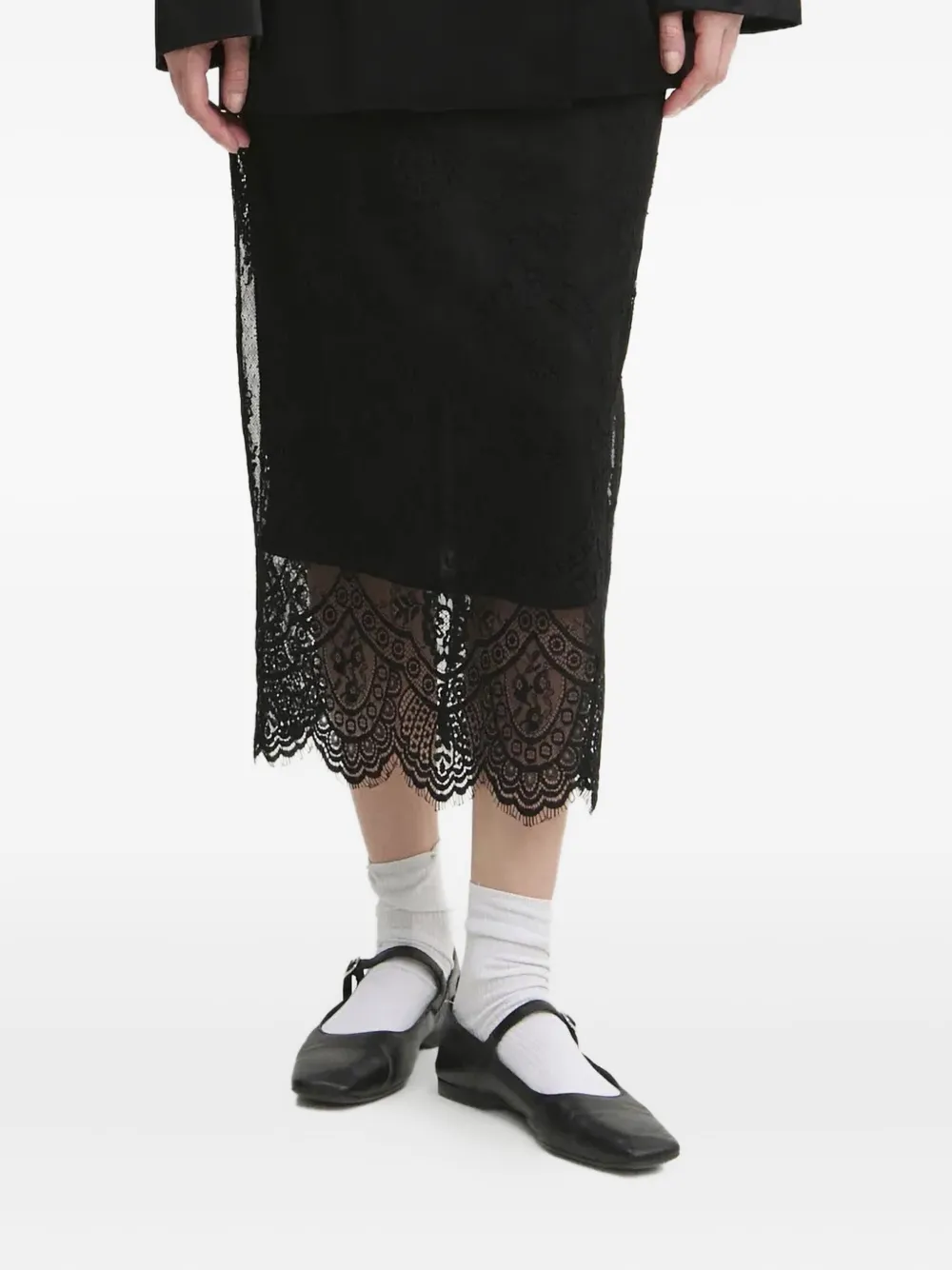 Aniye By lace-trimmed midi skirt | Black | Image 1