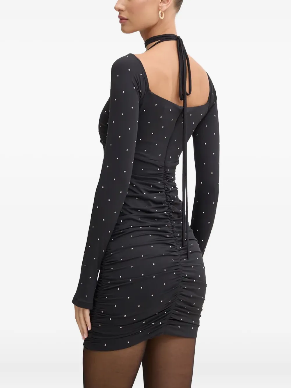 Aniye By Tubino Rhinestone-embellished Mini Dress In Black