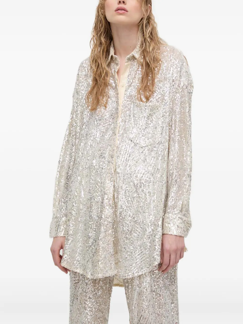 Aniye By Sequinned Long-sleeve Shirt In Neutral