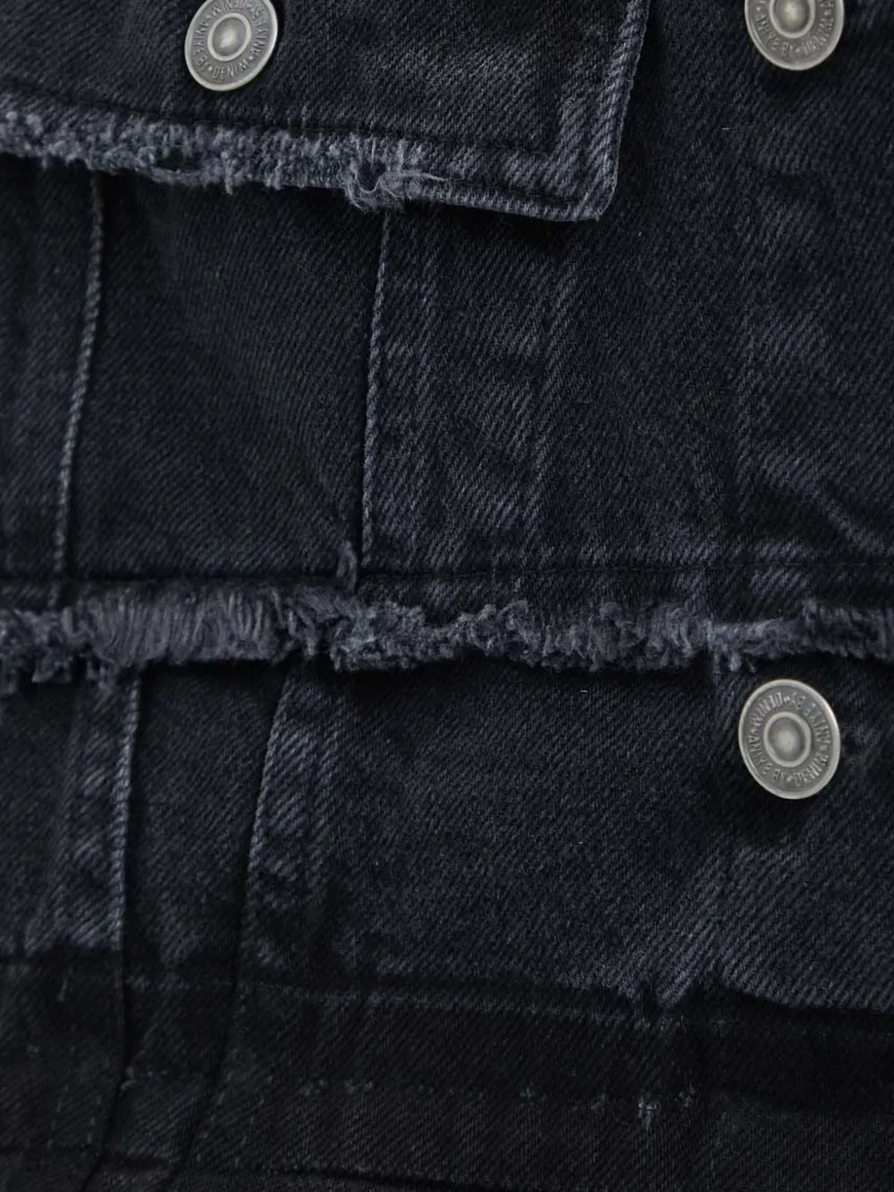 Aniye By Mouwloos denim jack met franje Zwart
