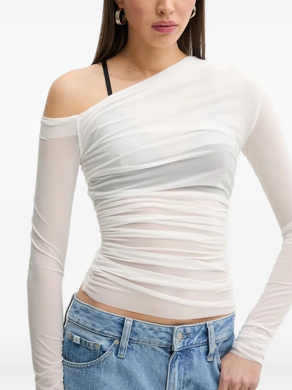 Aniye By Xena One-shoulder Draped T-shirt In White