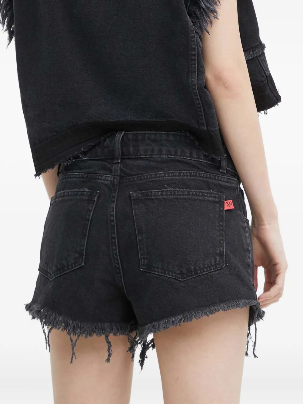  Aniye By Frayed Denim Shorts - Black 