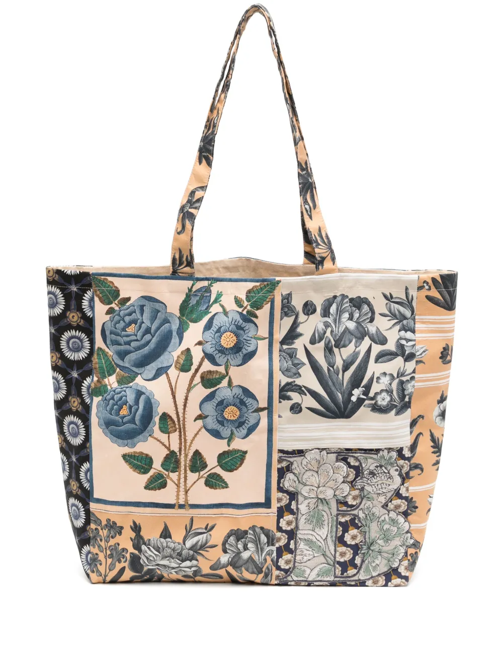 flower-print tote bag