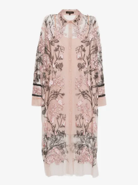 Biyan Kleid mit Blumenstickerei