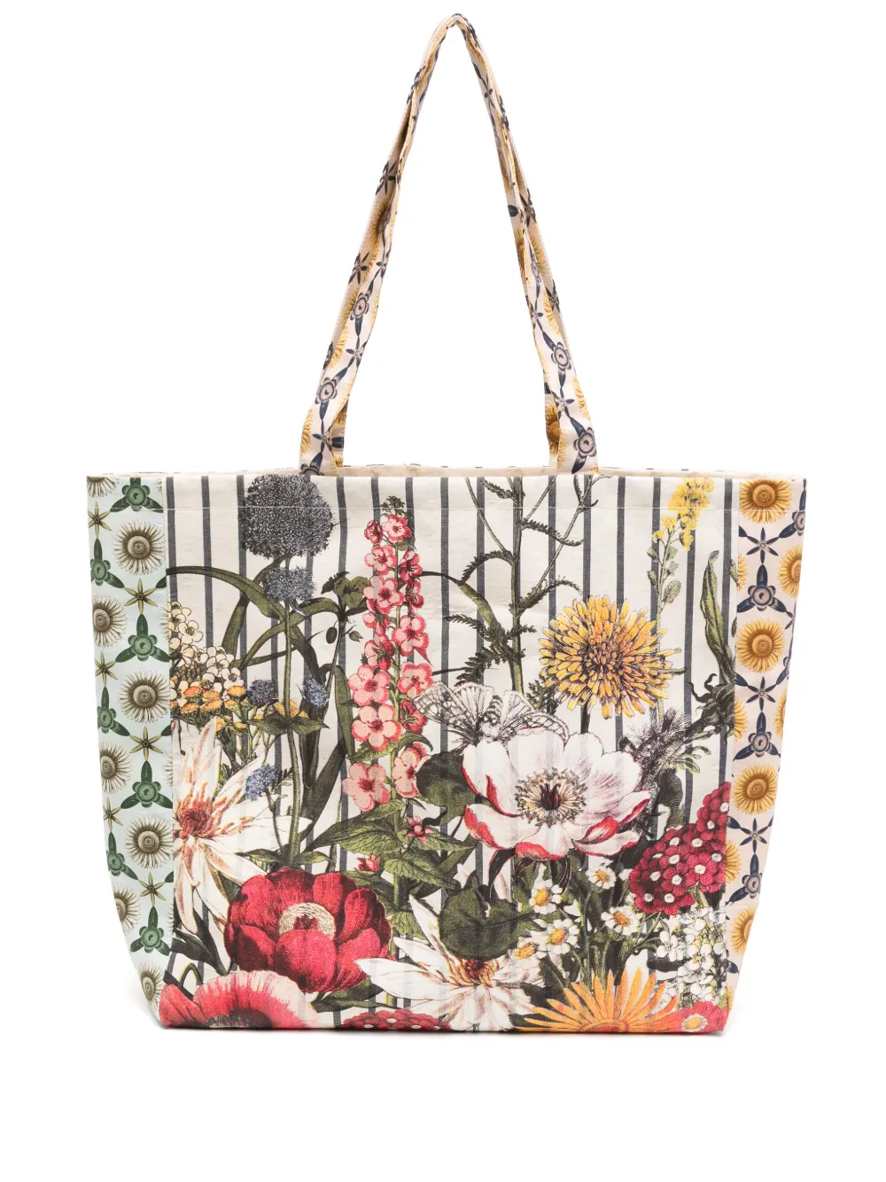 flower-print tote bag