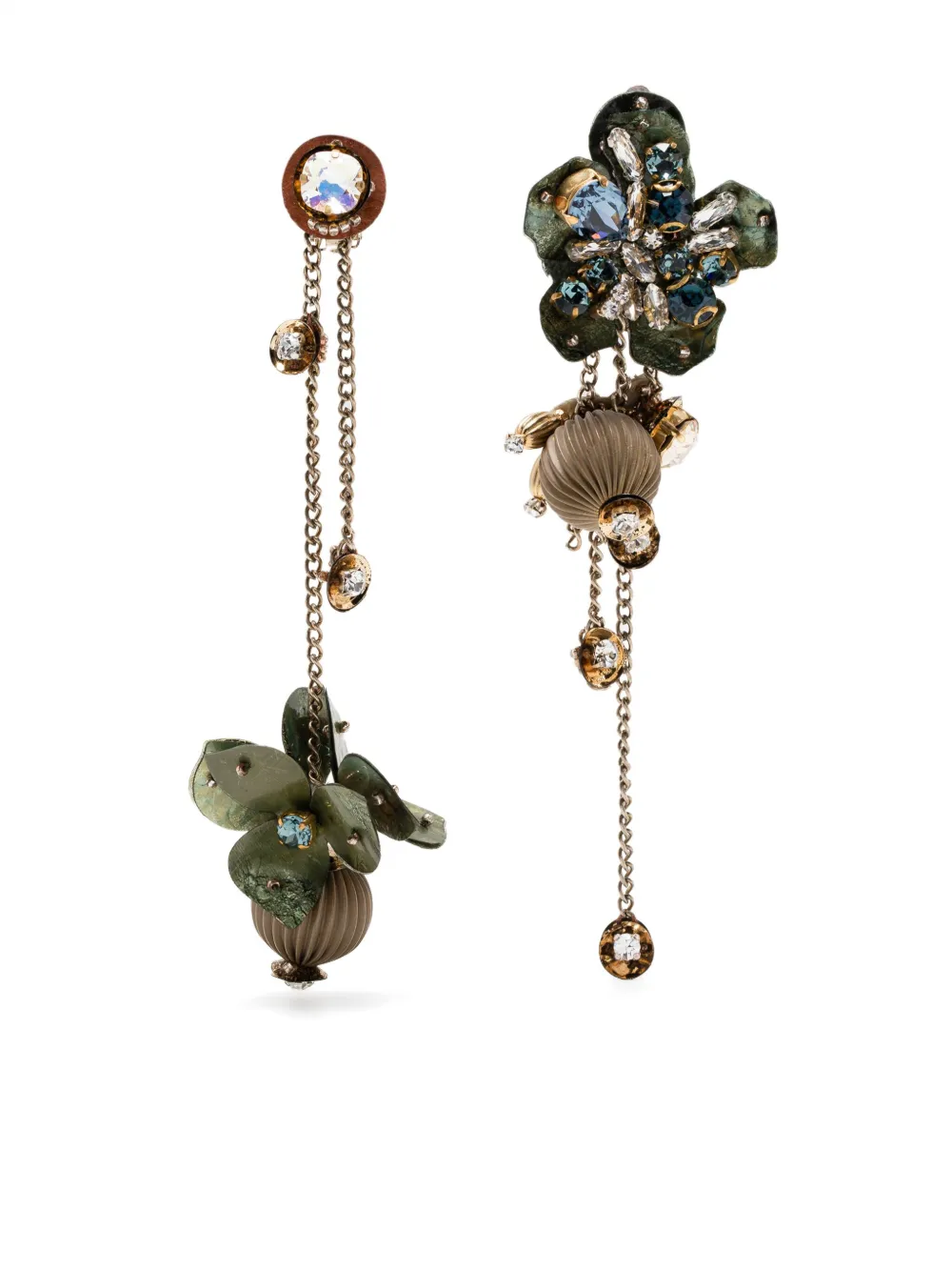 Mismatched embellished earrings