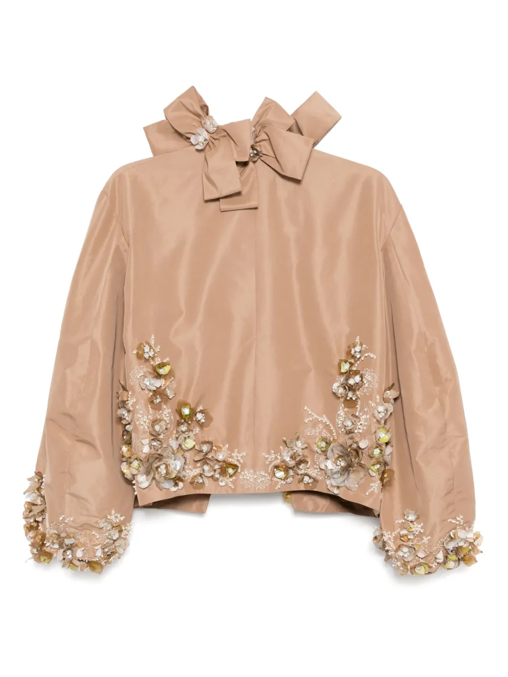 Biyan 3D-embellished taffeta wrap jacket | Chamarras oversize | Image 2