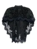 Biyan embroidered cutwork cape - Blue