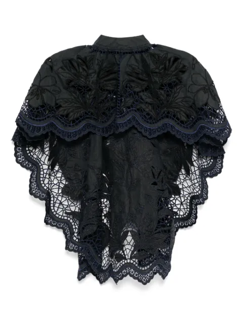 Biyan embroidered cutwork cape