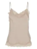 Gold Hawk floral-lace silk top - Neutrals