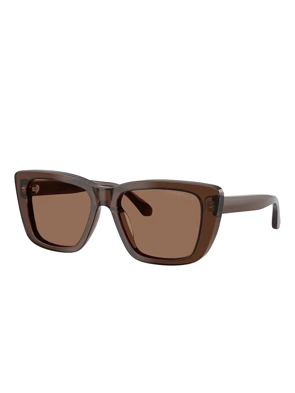 Emporio Armani Zonnebril met rechthoekig montuur - Bruin