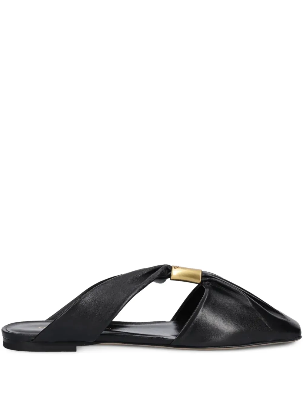 Emporio Armani Leather Sandals In Black
