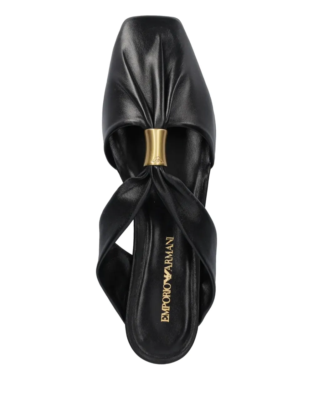 Emporio Armani Leren sandalen Zwart