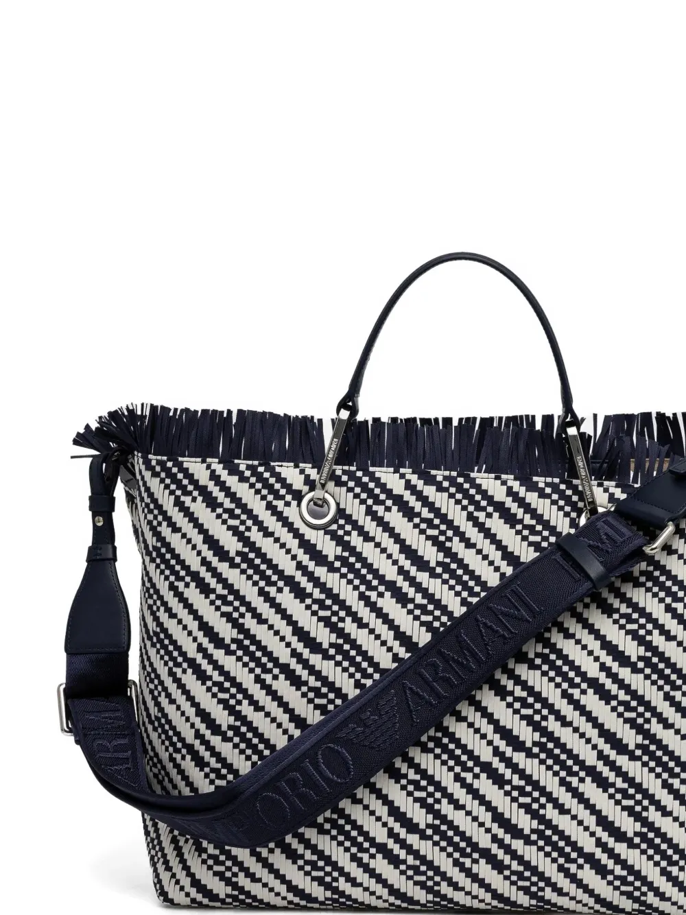 Emporio Armani Shopper met logopatch Blauw