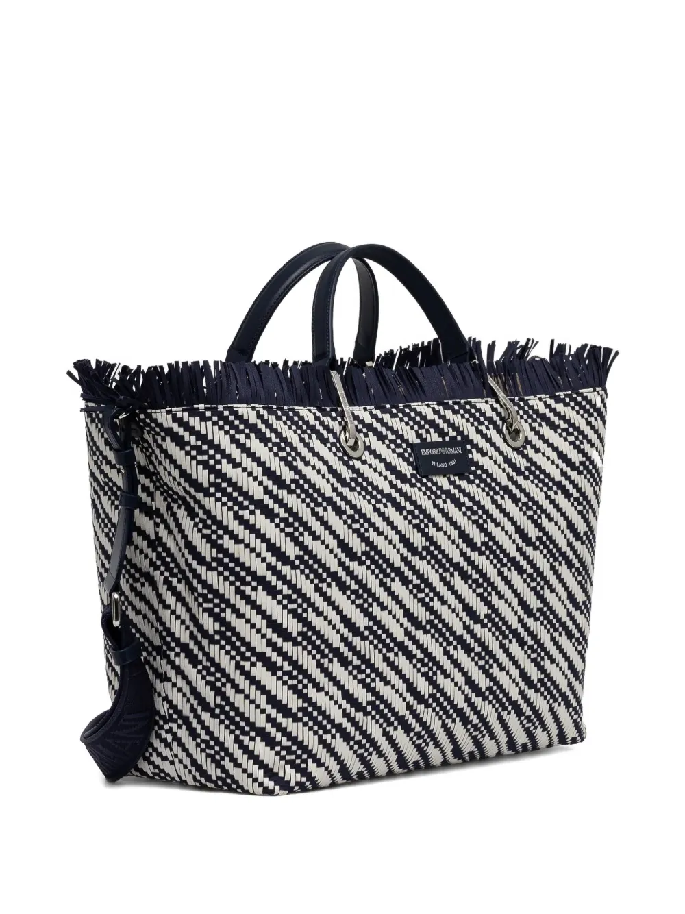 Emporio Armani logo-patch tote bag - Blauw