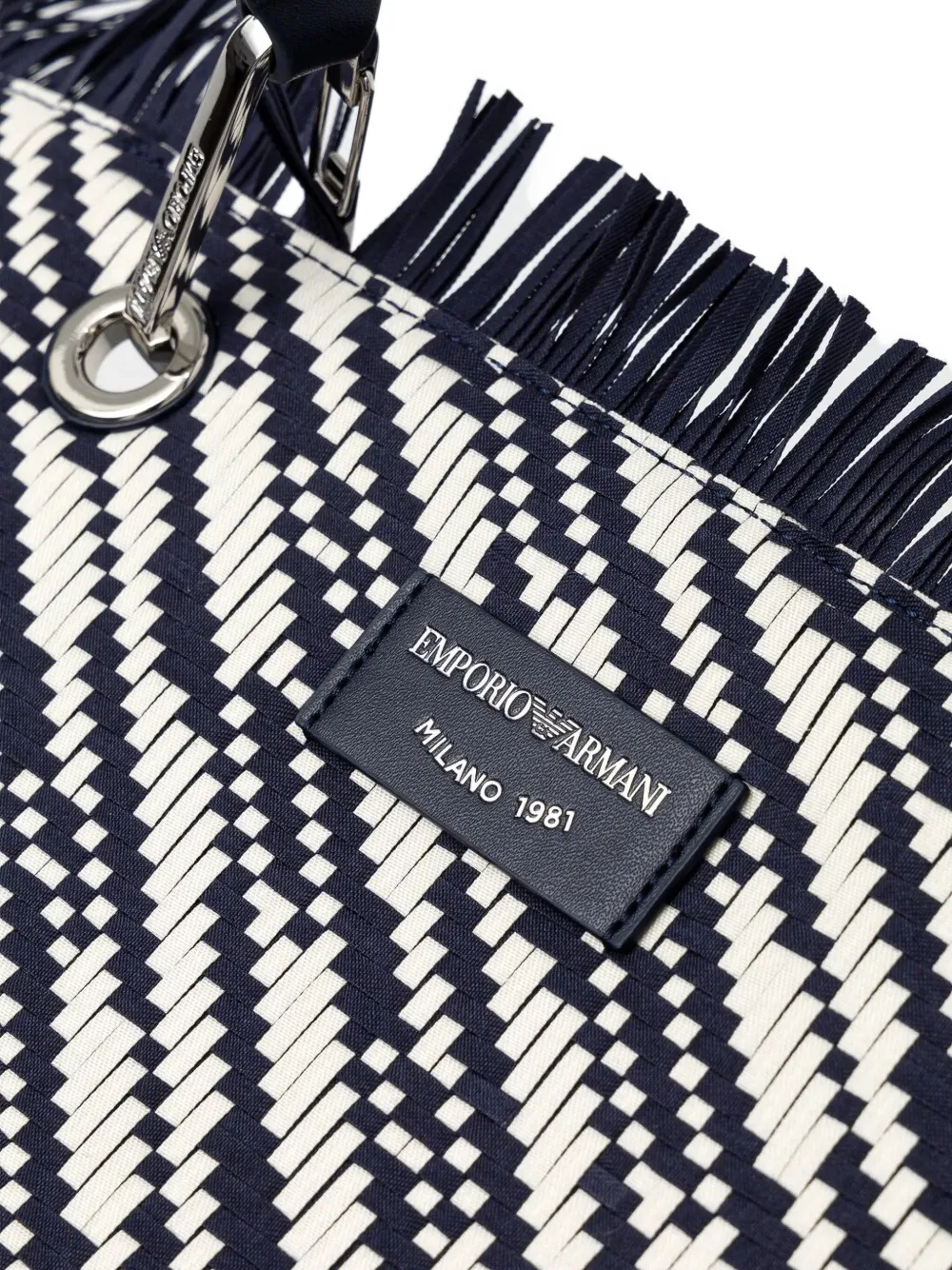 Emporio Armani Shopper met logopatch Blauw