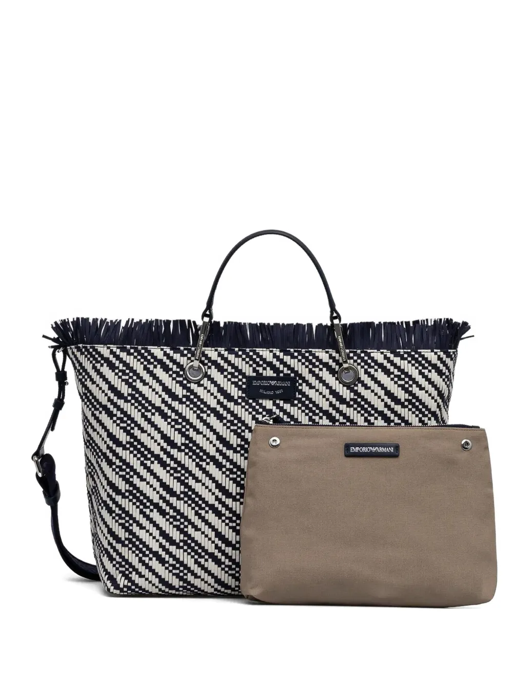 Emporio Armani Shopper met logopatch Blauw