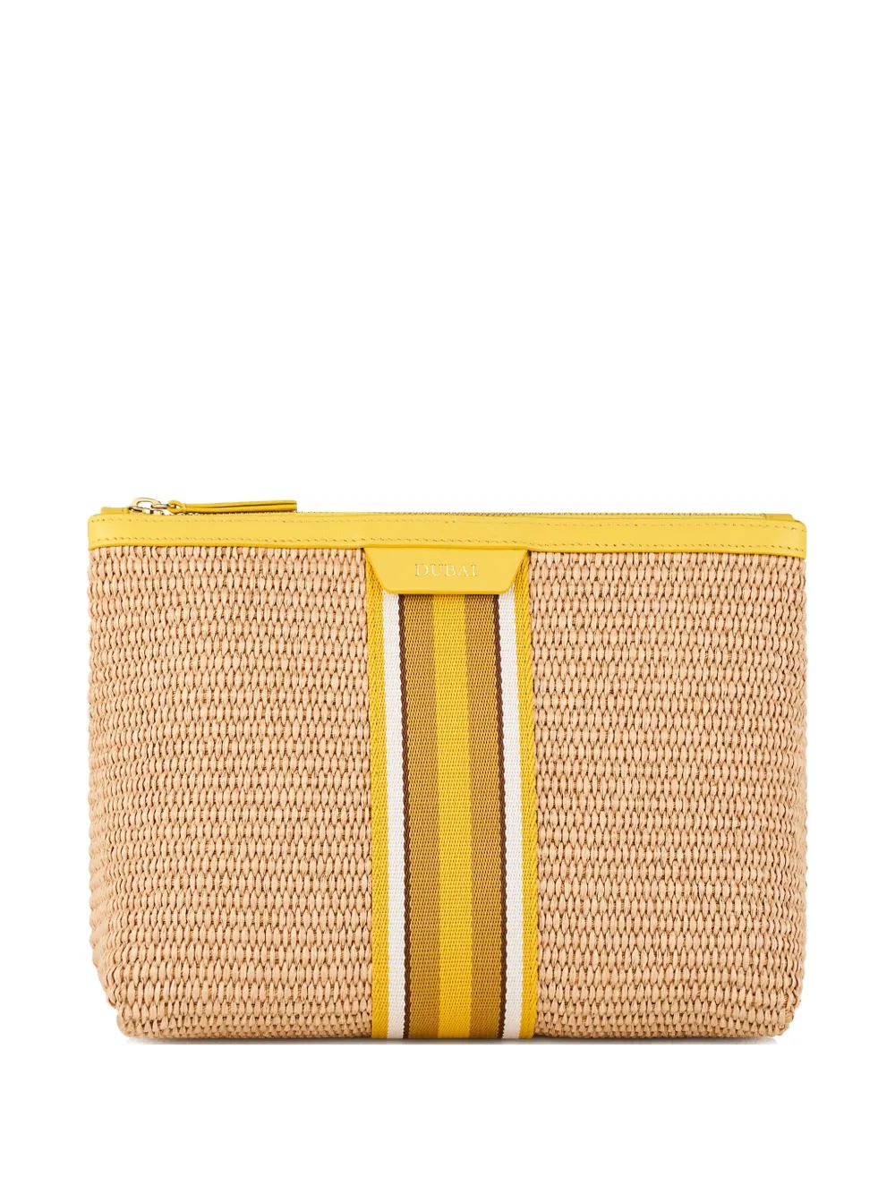 Aquazzura stripe raffia clutch | Yellow | Image 1