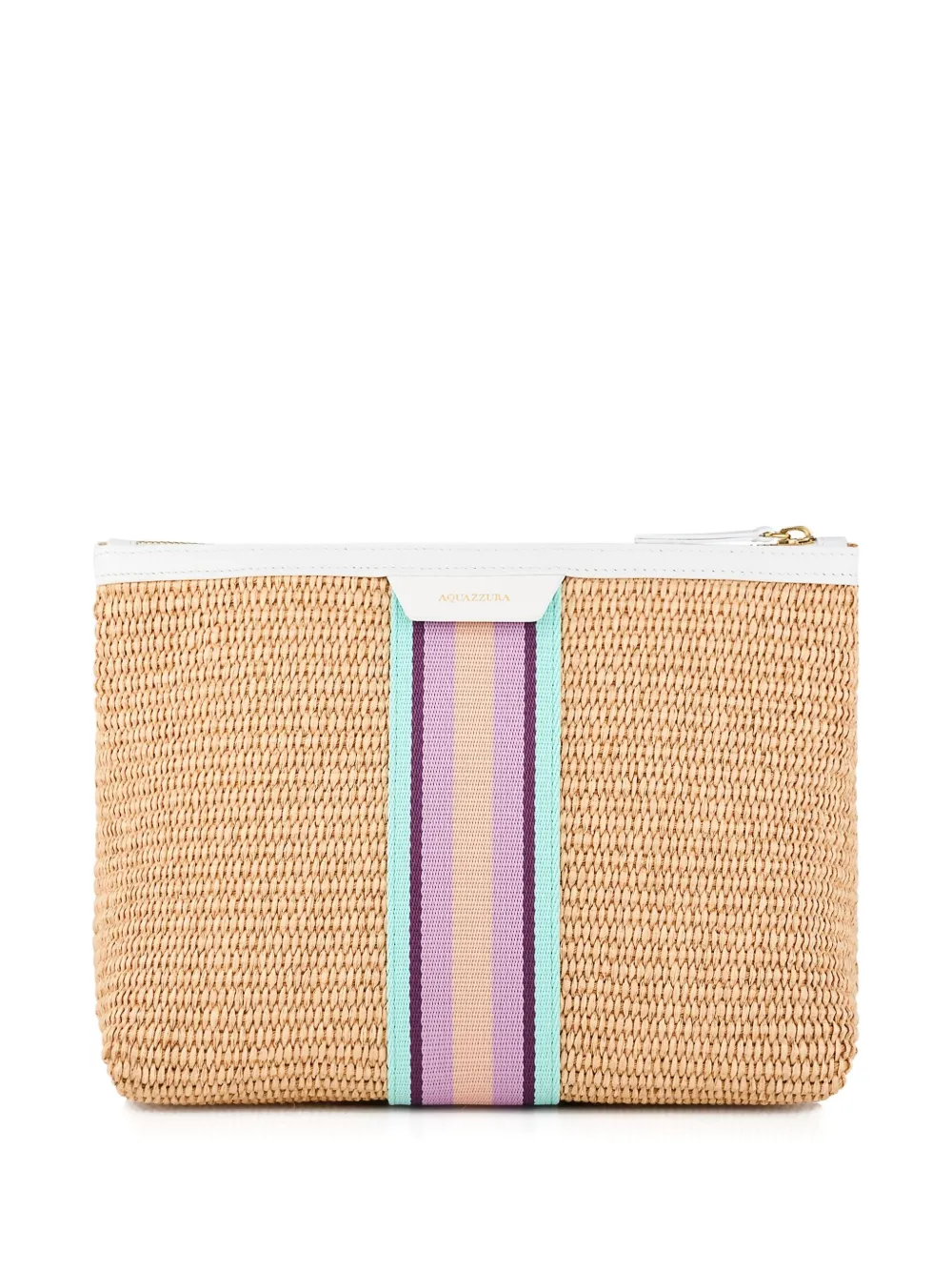 Aquazzura raffia stripe clutch bag | Image 2