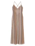 MC2 Saint Barth zigzag-print maxi dress - Brown