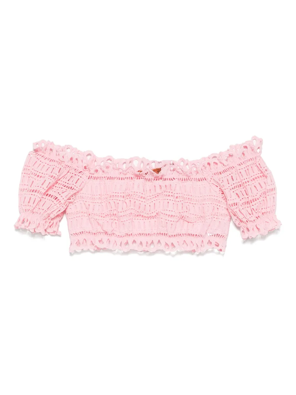 Ermanno Scervino Broderie anglaise top Roze