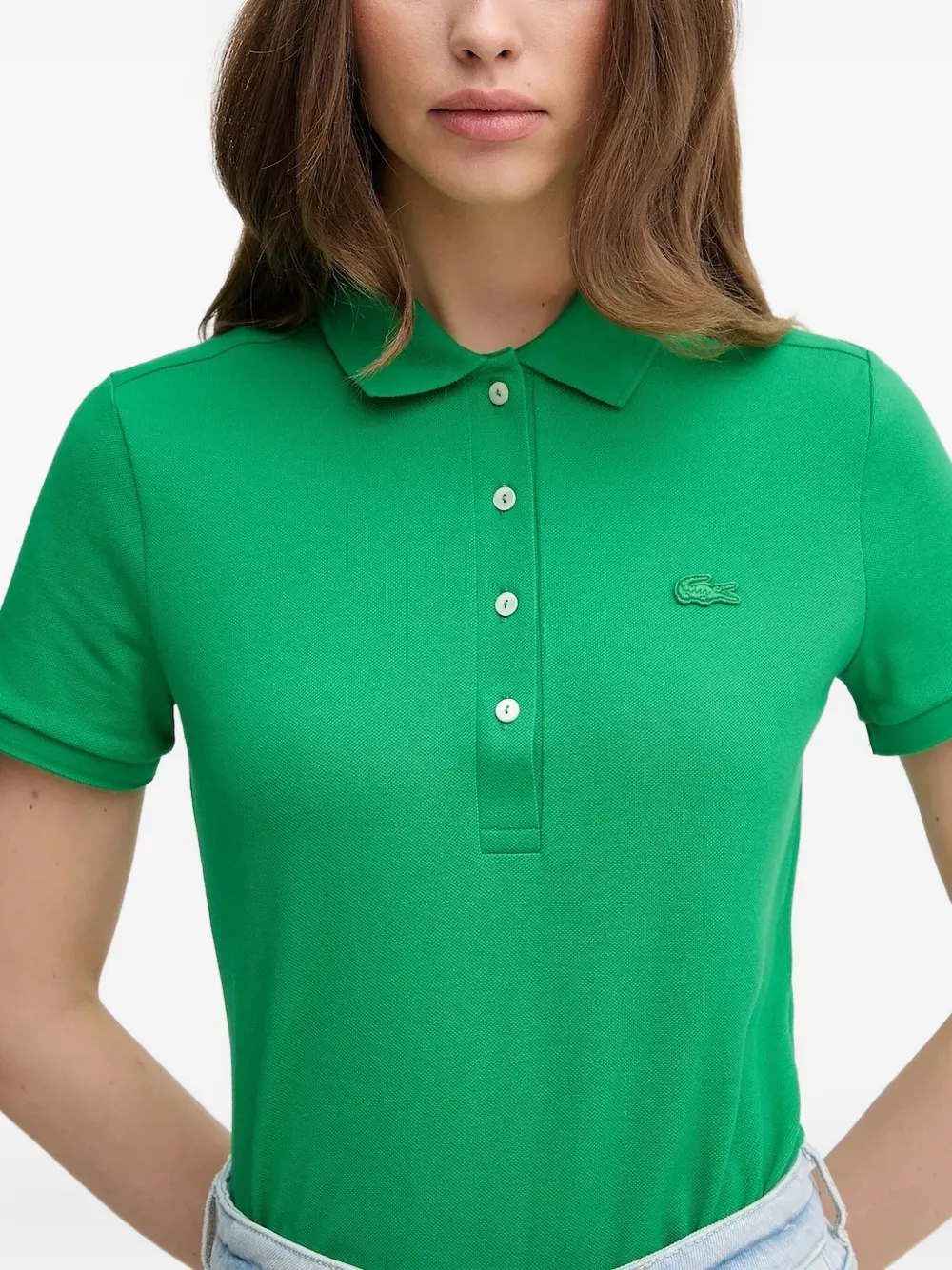 Lacoste short-sleeve logo-patch polo shirt Groen