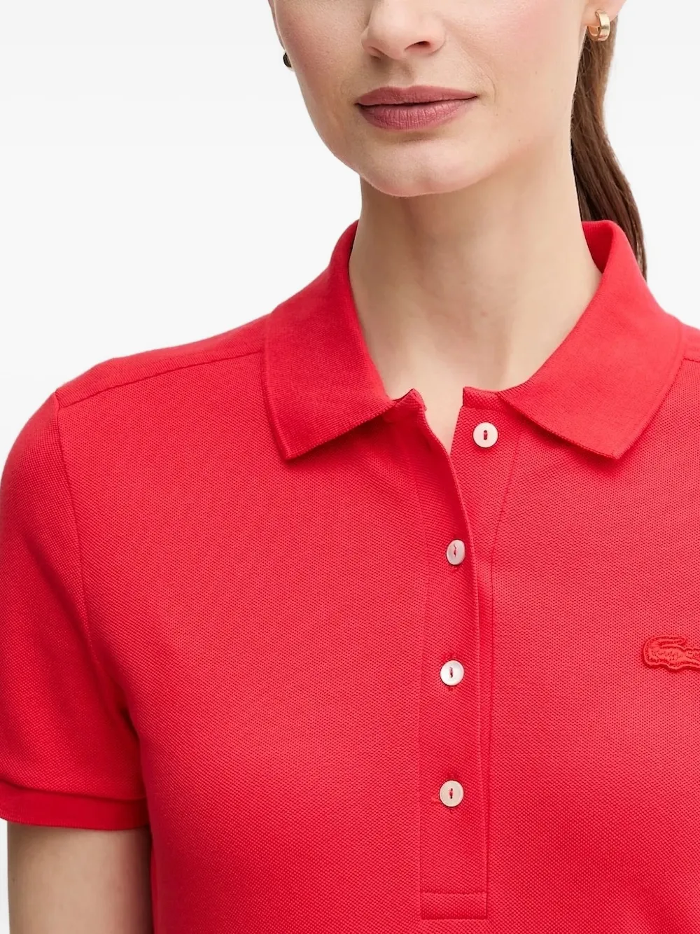 Lacoste short-sleeve polo mini dress Rood