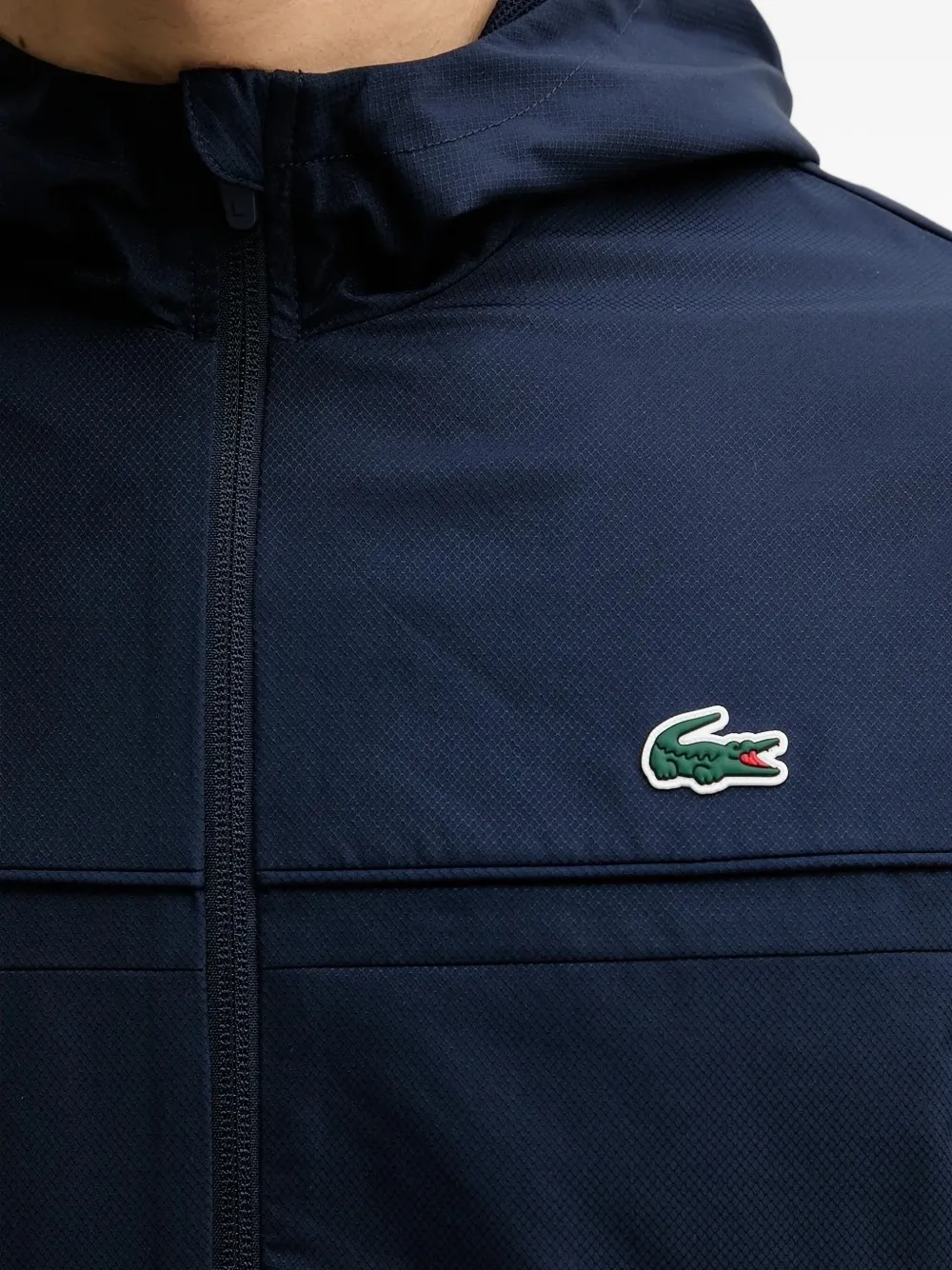 Lacoste panelled zip-up hooded jacket 5FS NAVY BLUE