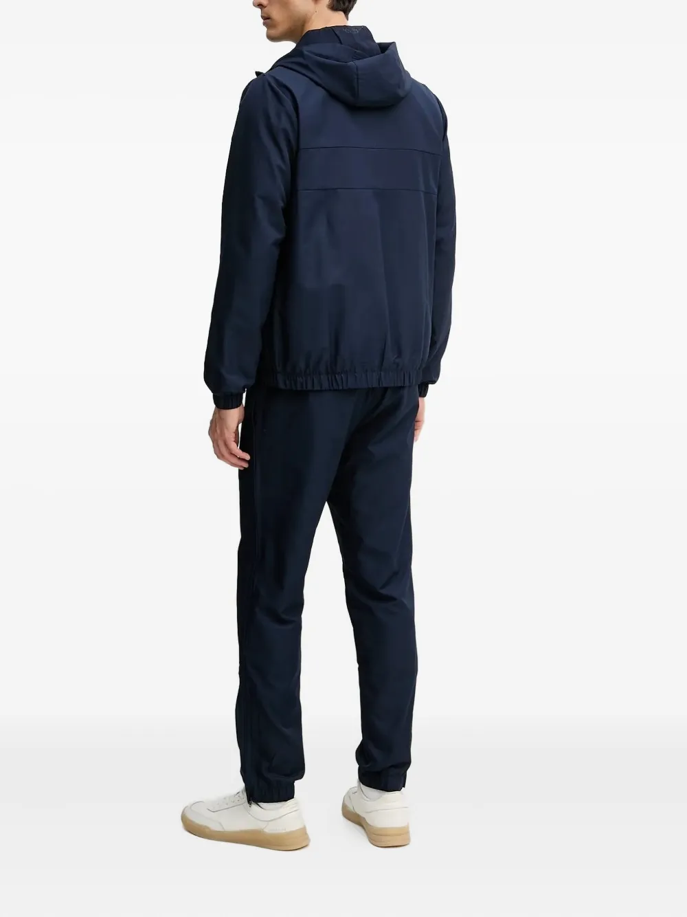 Lacoste panelled zip-up hooded jacket 5FS NAVY BLUE
