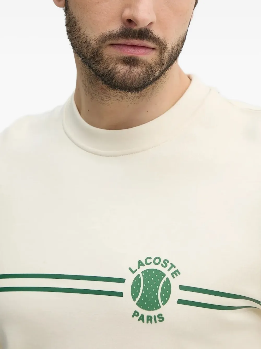 Lacoste tennis-logo crew-neck sweatshirt Beige