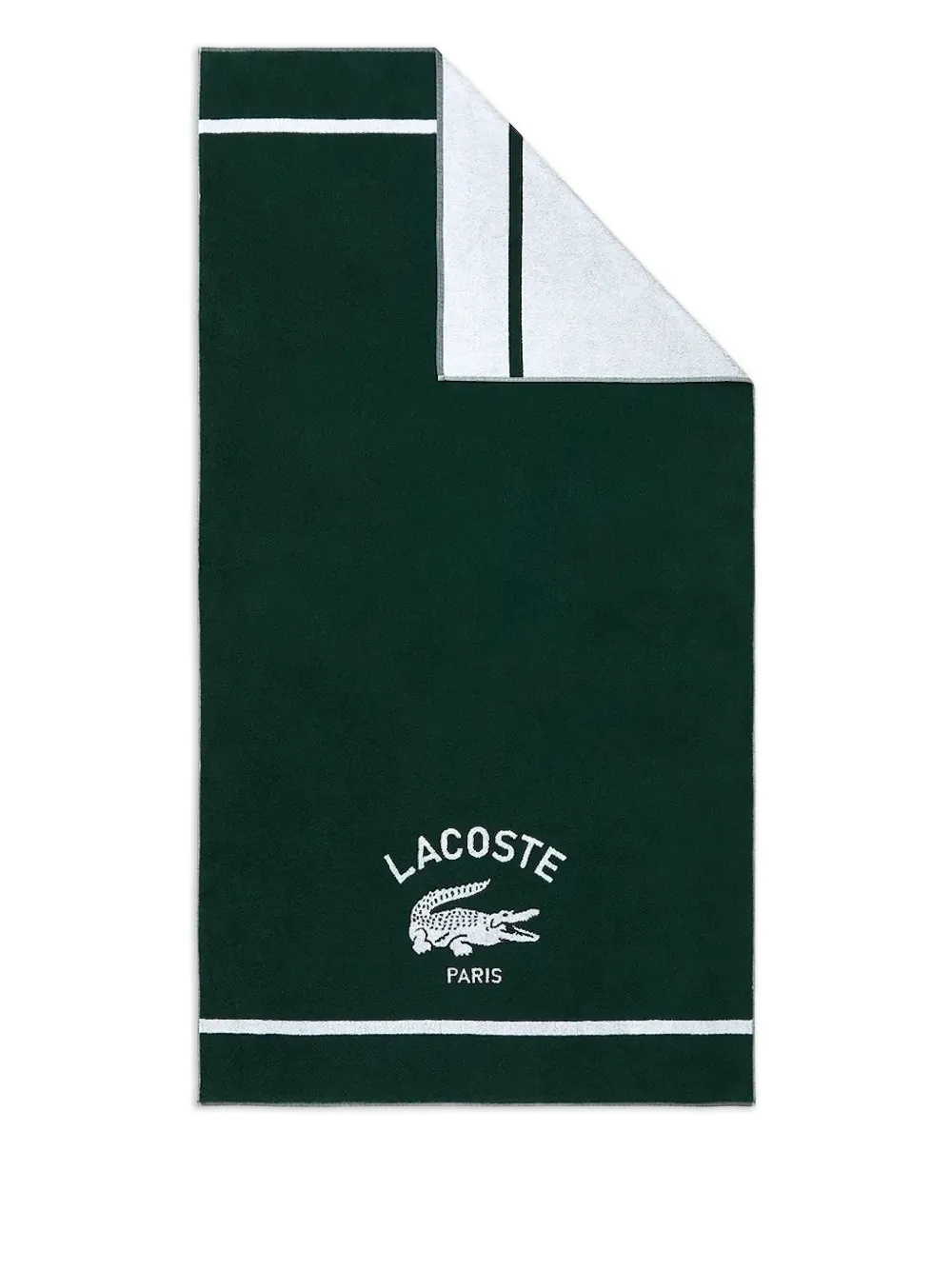 Lacoste Crocodile-embellishment Beach Towel In Green