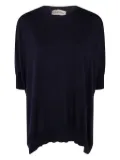 Gentry Portofino drop-shoulder knit top - Blue