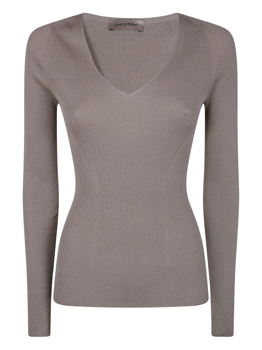 Gentry Portofino fine-ribbed jumper
