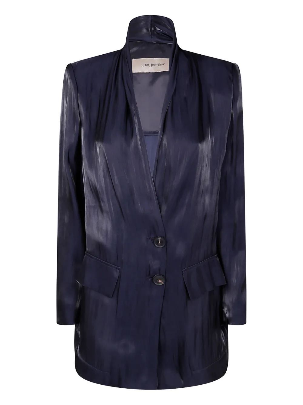 Gentry Portofino satin-effect tailored blazer