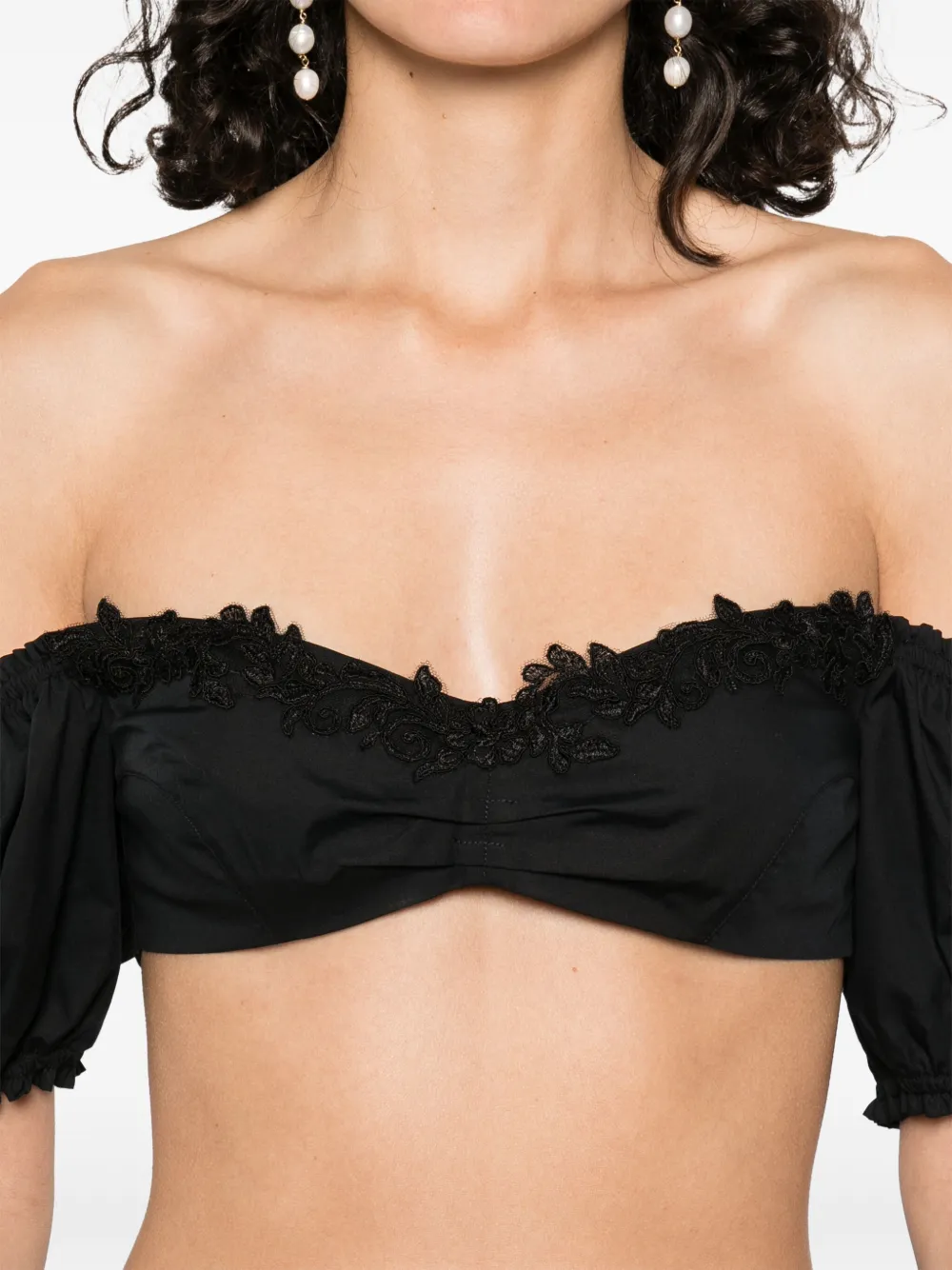 Ermanno Scervino Off-shoulder top Zwart