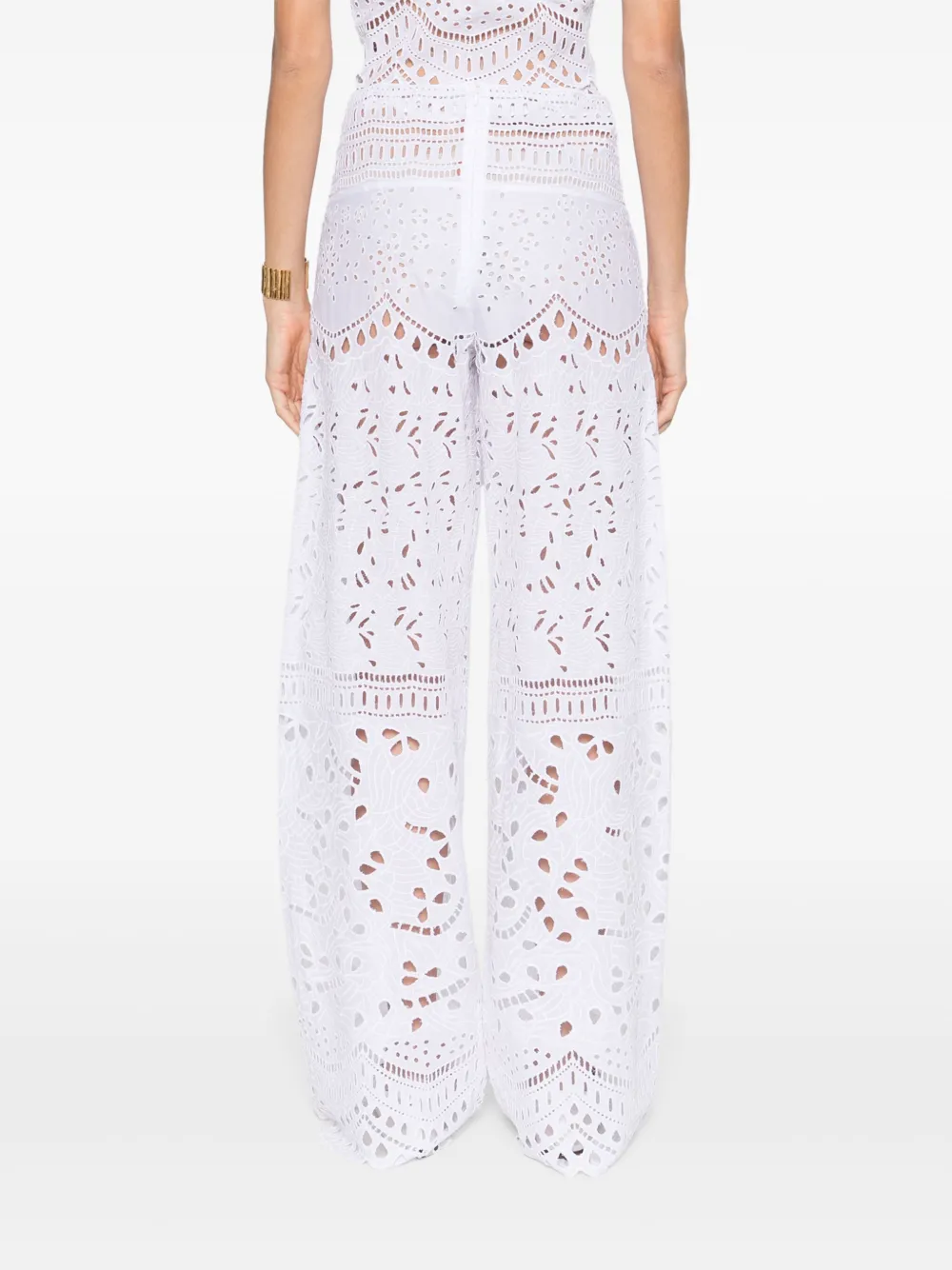 Ermanno Scervino Broderie anglaise broek Wit