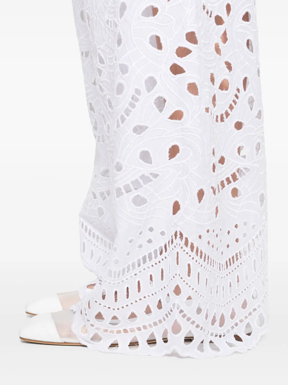 Ermanno Scervino Broderie anglaise broek Wit