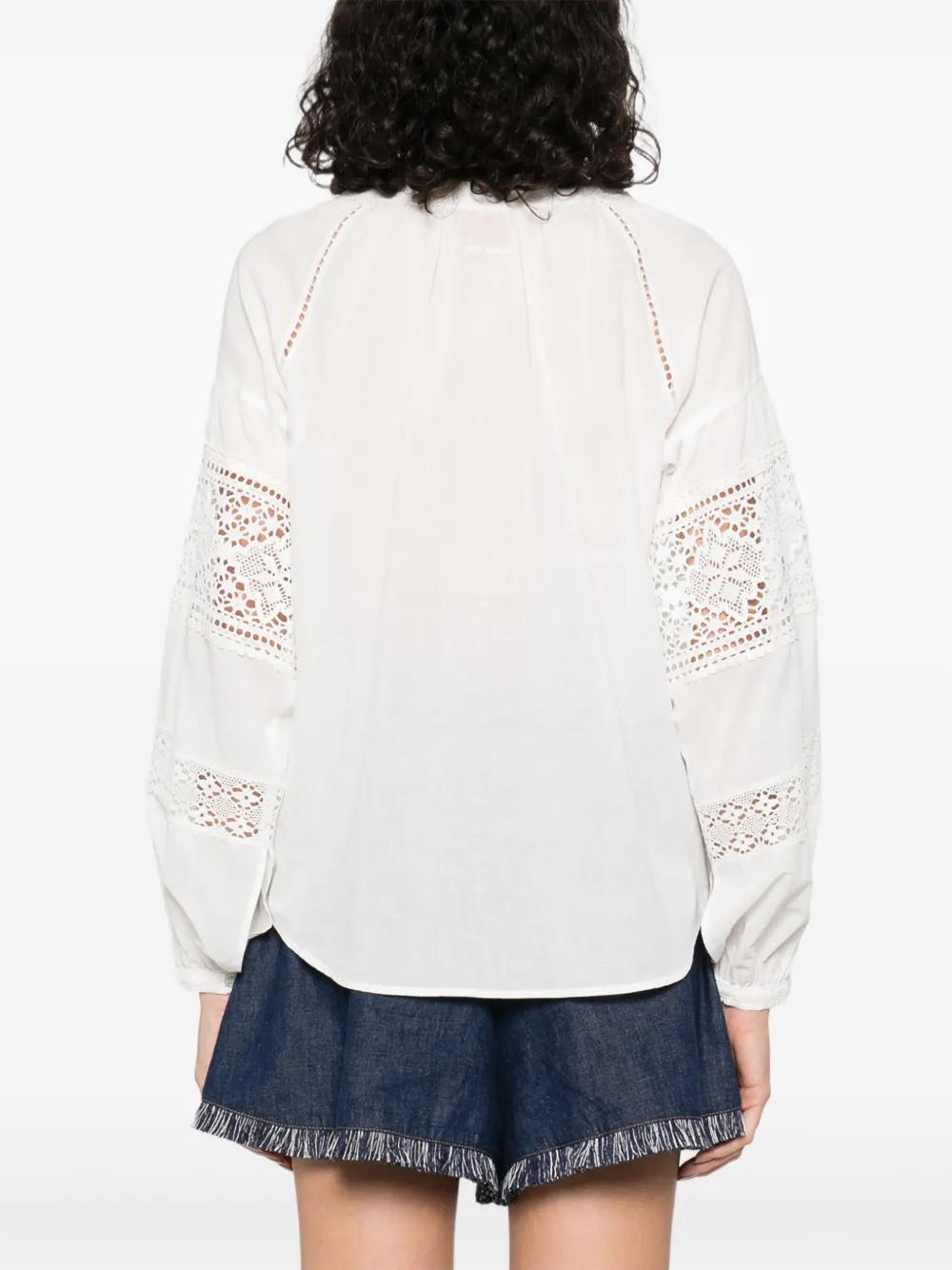 ERMANNO FIRENZE Blouse met borduurwerk Wit