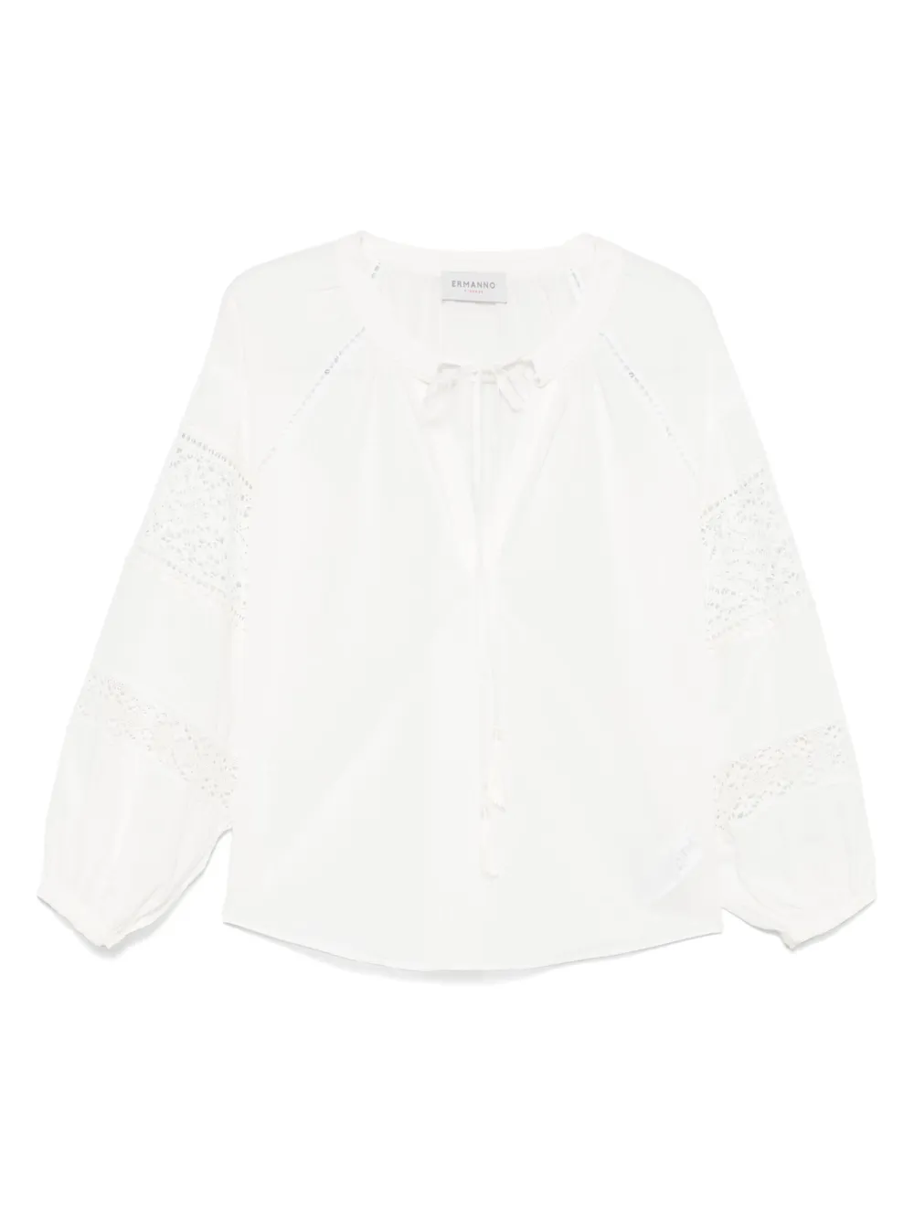ERMANNO FIRENZE Blouse met borduurwerk Wit
