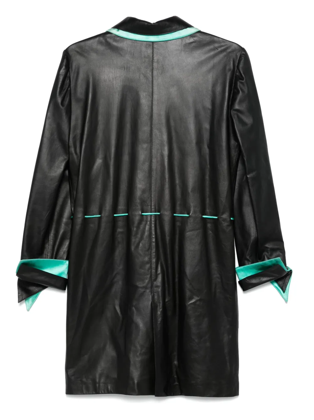 A.N.G.E.L.O. Vintage Cult 2000s pre-owned leather mini dress - Zwart