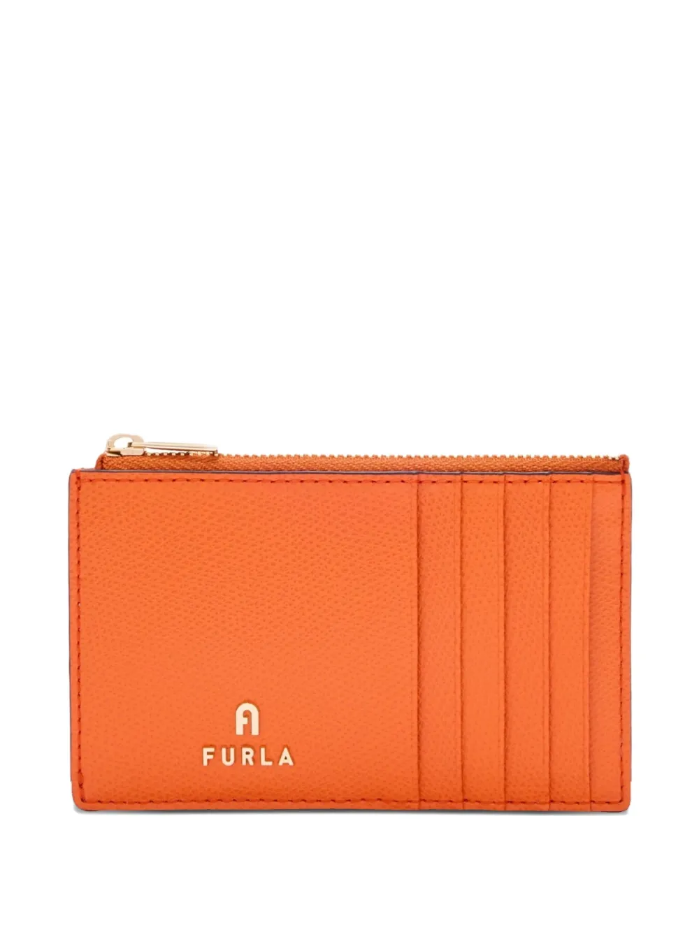 Furla Camelia Zip-top Card-holder In Orange