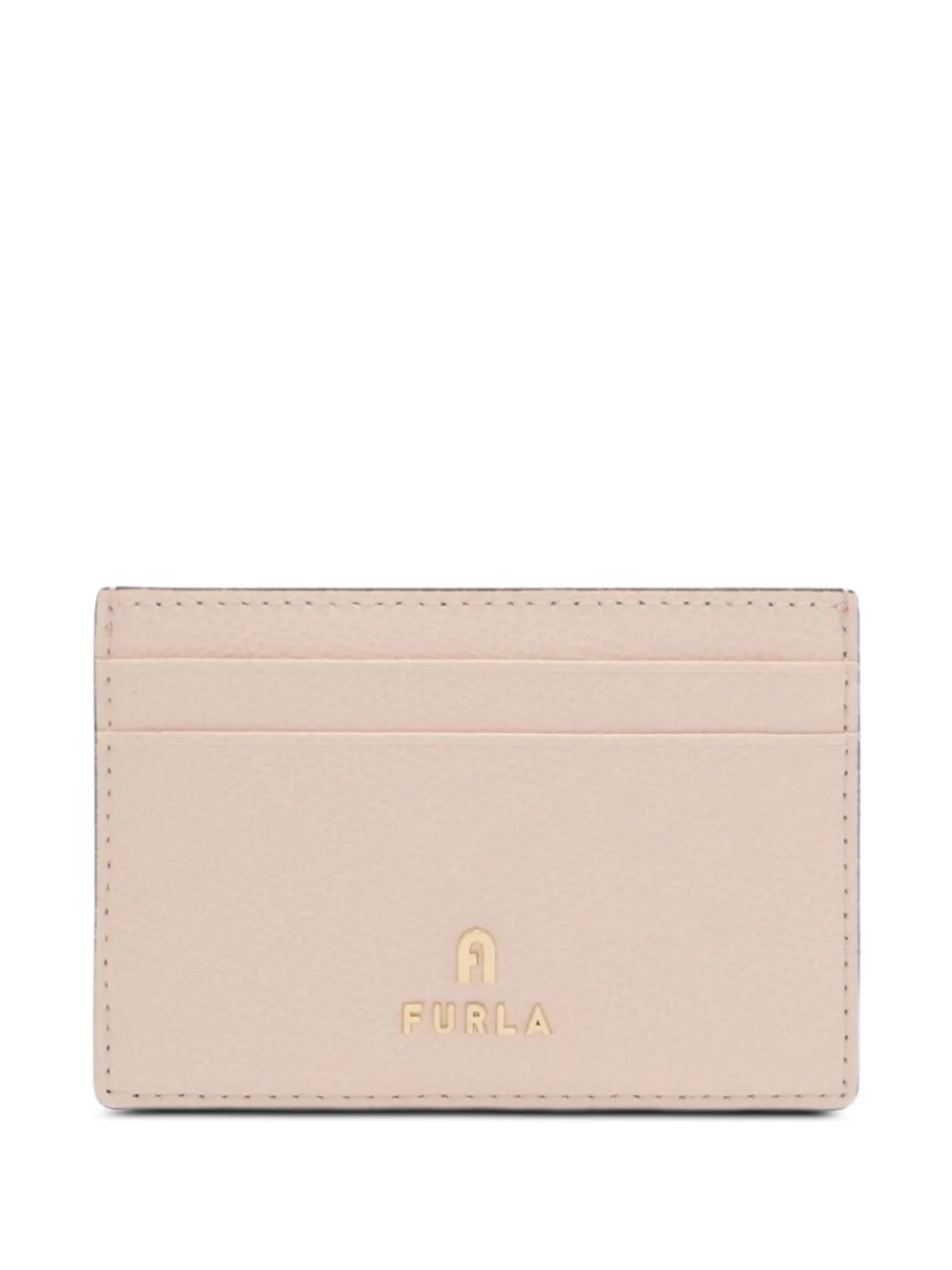 Furla Camelia Leather Card-holder In Neutral