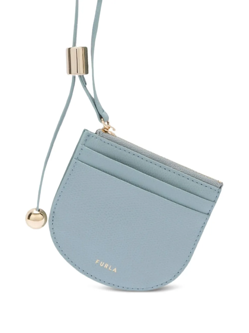 Furla Laura leren pasjeshouder met bandje Blauw