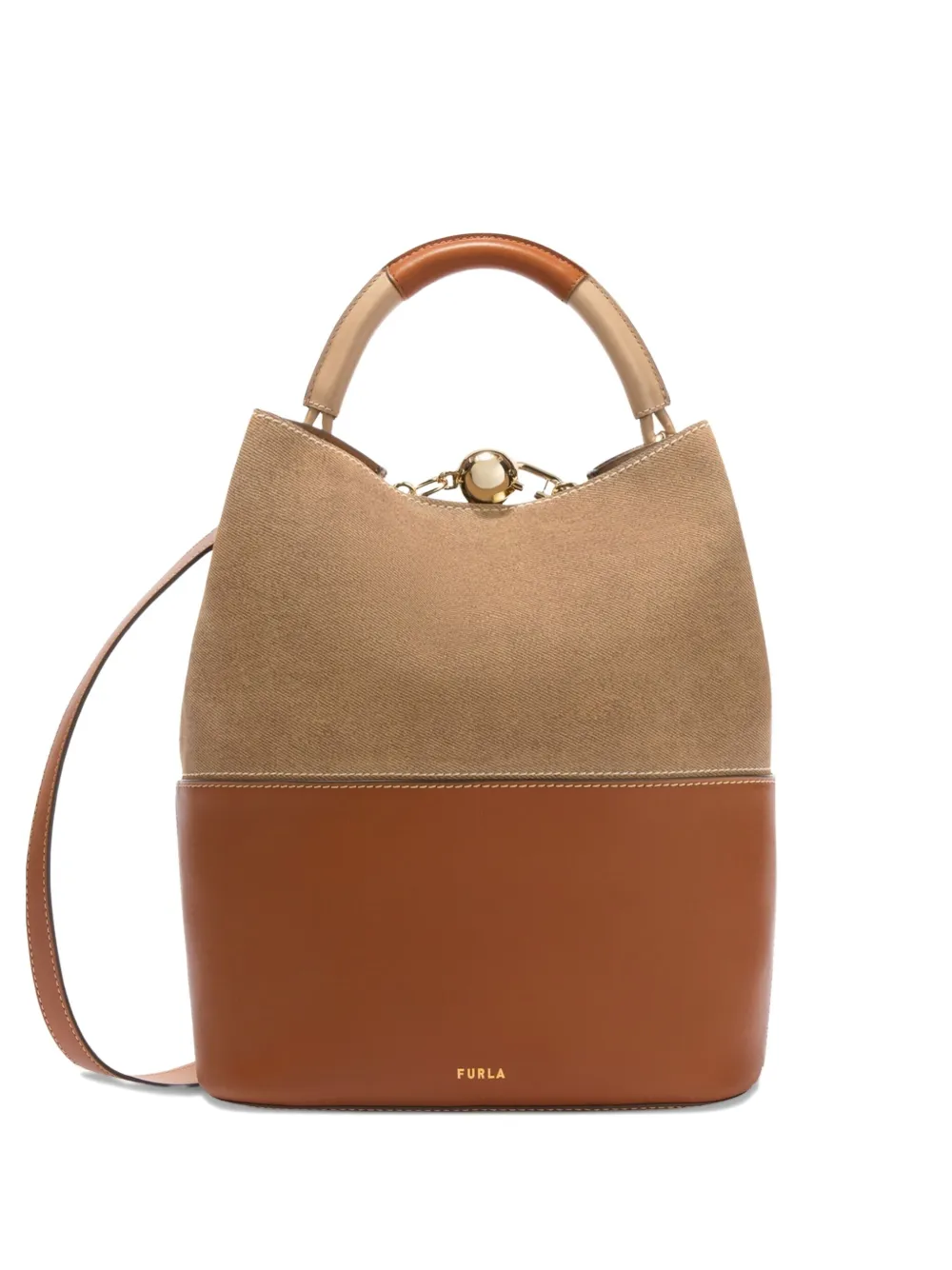 Furla Sfera leren bucket-tas Bruin