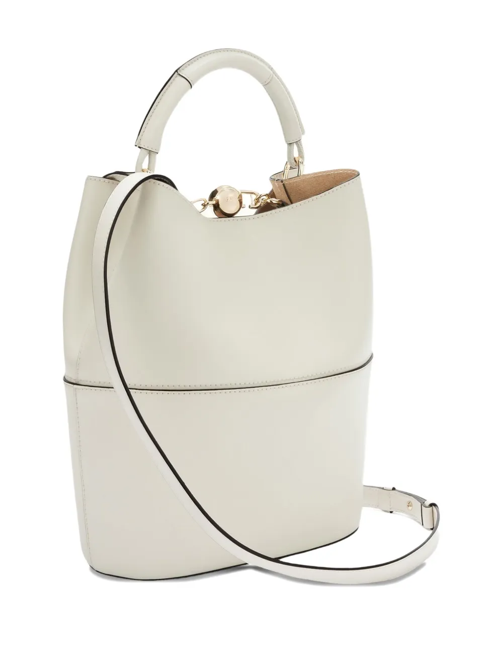 Furla Sfera logo-buckle bucket bag Wit