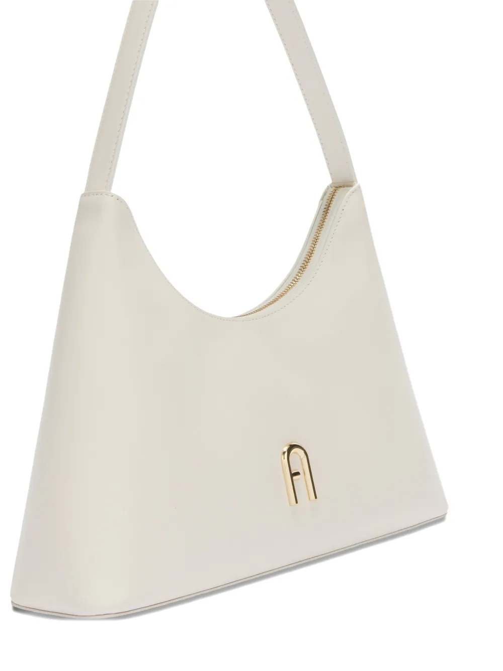 Furla Diamante kleine leren schoudertas met gewelfde top Wit