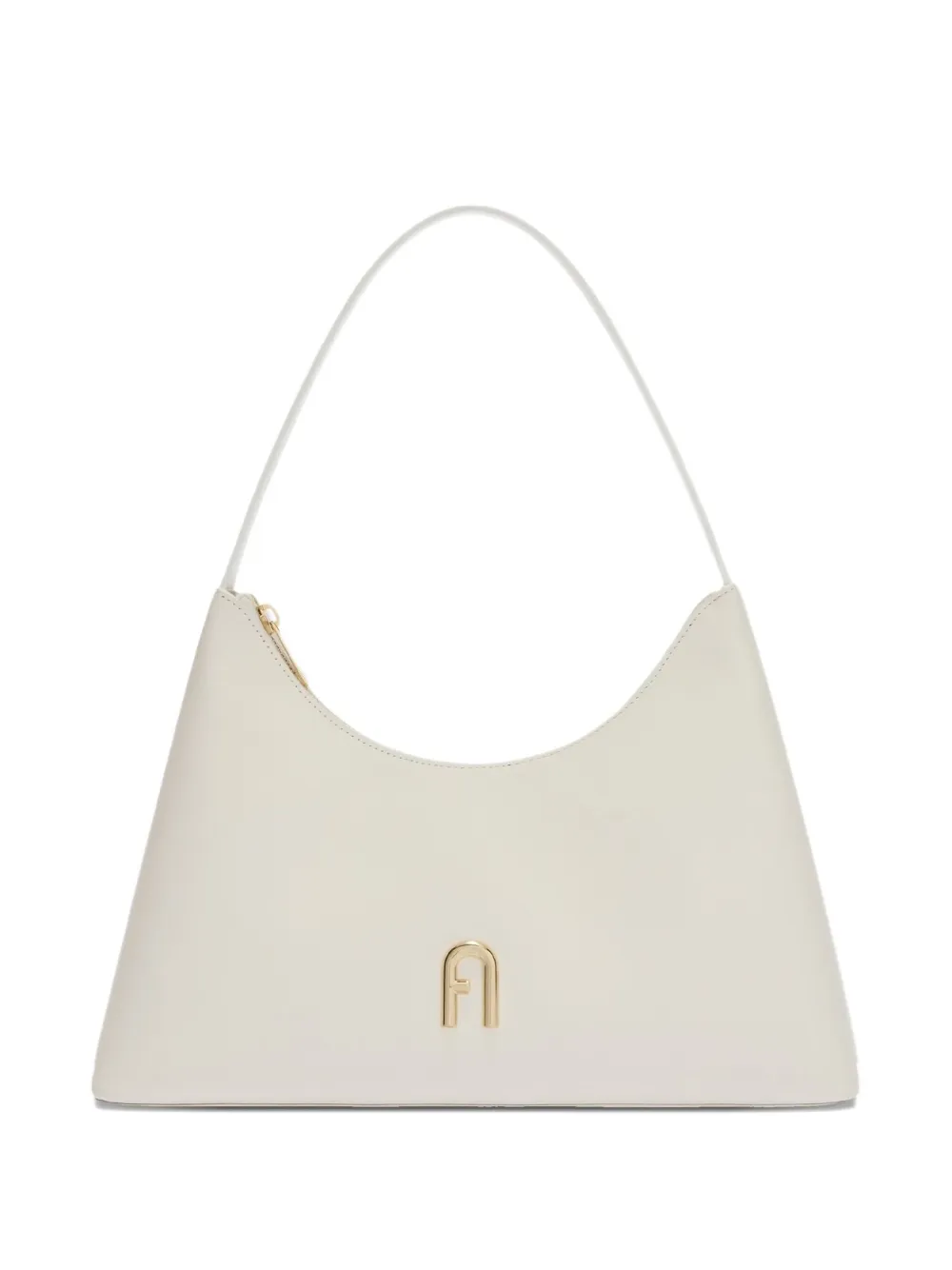 Furla Diamante kleine leren schoudertas met gewelfde top Wit