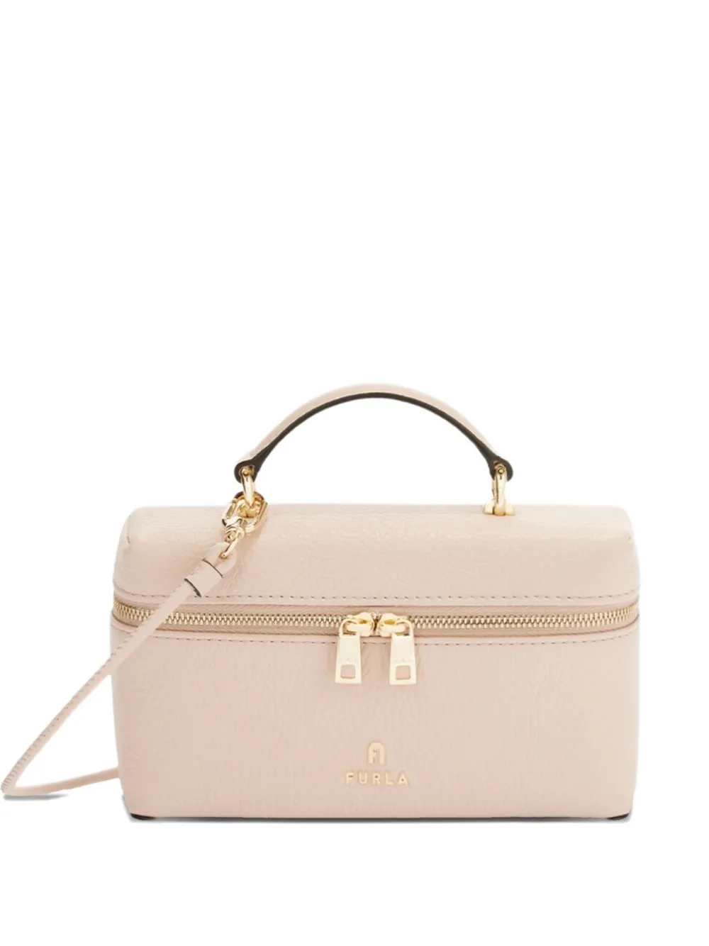 Furla mini top-handle zip-around bag Beige