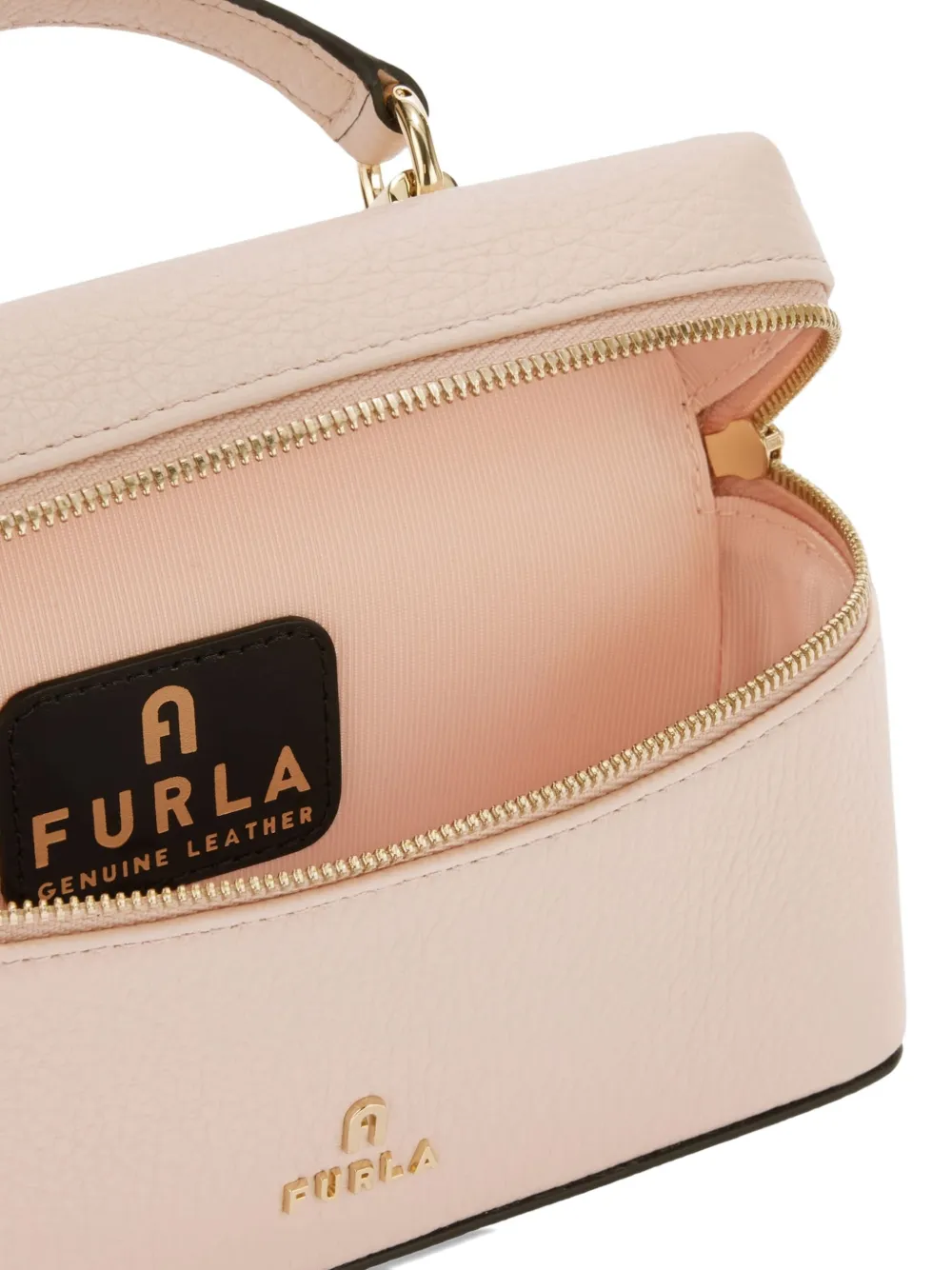 Furla mini top-handle zip-around bag Beige