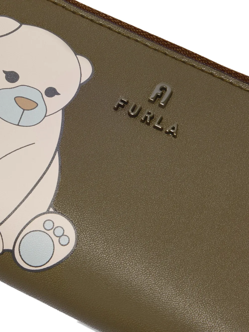 Furla Bear-print Zip-around Wallet In Black